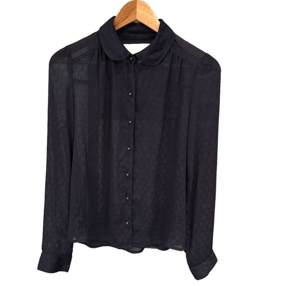 Champagne & Strawberry Sheer Blouse - Picture 1 of 7